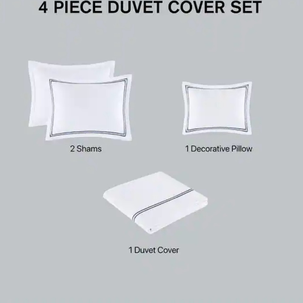 Madison Park Signature Luxury Collection 100% Cotton Sateen Embroidered Duvet - Picture 10 of 14